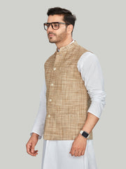 Cotton Nehru Jacket for Men - Beige | WCNVUKBE38