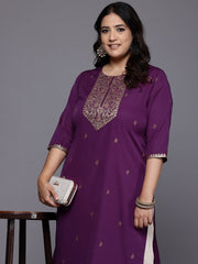 Plus Size Ethnic Motifs Printed Crepe Kurta-AP-AHKUCRGPGL-1138