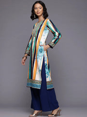 Striped Gotta Patti Velvet Kurta-AHKUVLDP-1040