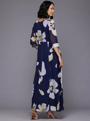 Floral Printed Sequinned Ethnic Gown-AHEDGRDP-235
