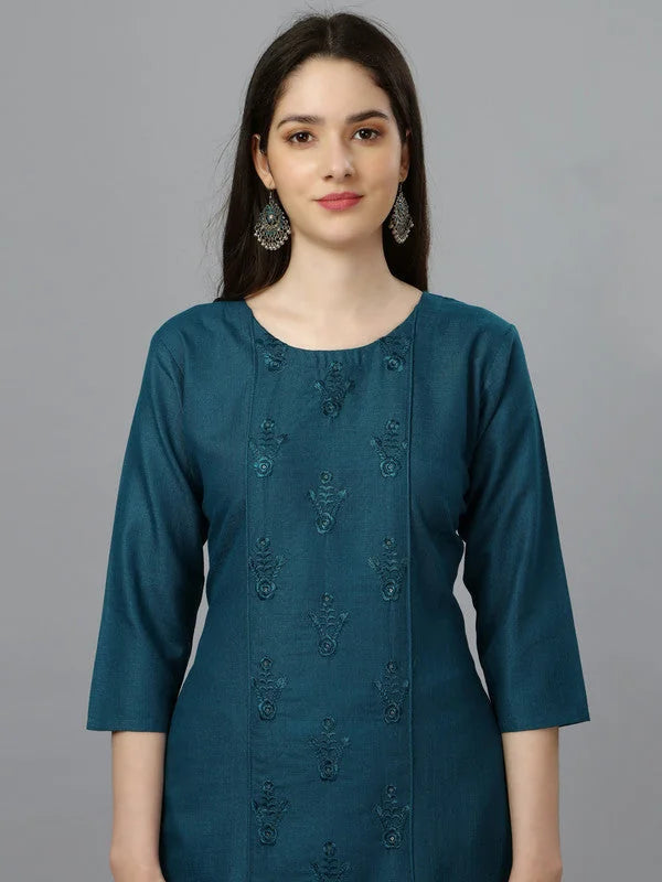 Blue Embroidered Kurti: Stylish Indian Kurtas for Women