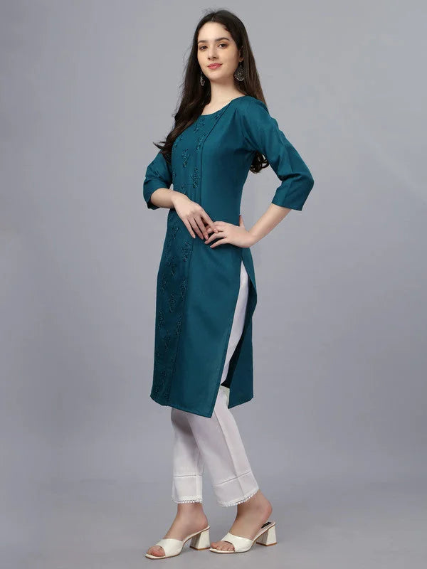 Blue Embroidered Kurti: Stylish Indian Kurtas for Women