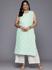 Women Geometric Printed Floral Georgette Kurta-AP-AHKUGRRP-1001