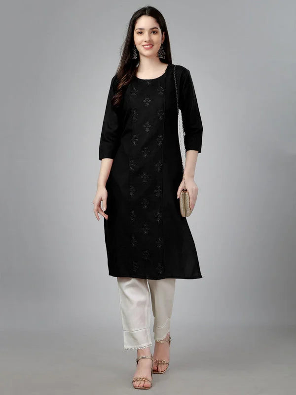 Black Embroidered Kurti: Shop Stylish Indian Kurtas for Ladies