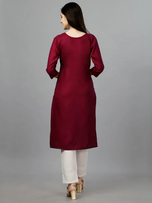 Maroon Embroidered Kurti: Shop Stylish Indian Kurtas Online