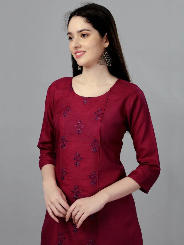 Maroon Embroidered Kurti: Shop Stylish Indian Kurtas Online
