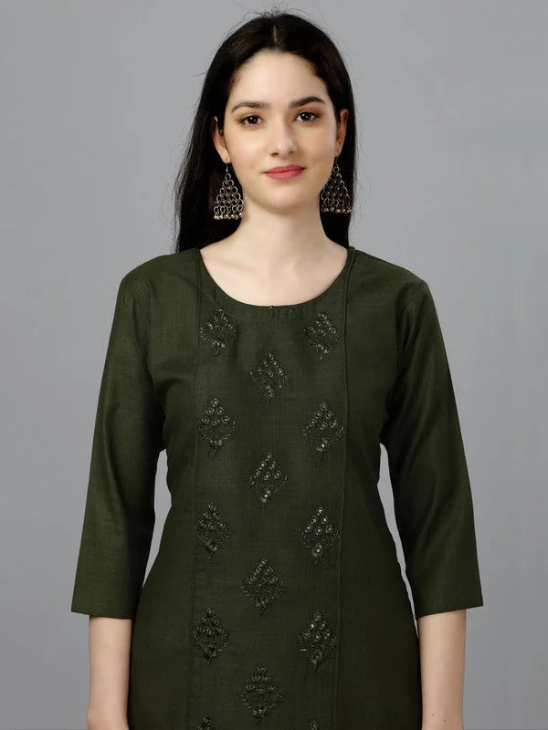 Green Embroidered Kurti: Stylish Indian Kurtis for Women