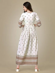 Rayon White Anarkali Kurta-1008