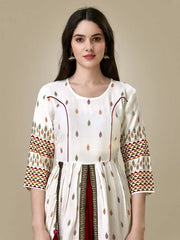 Rayon White Anarkali Kurta-1008