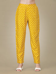 Yellow Embroidered Women Kurta Pant Set-Yellow1009
