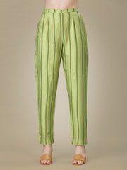 Green Embroidered Women Kurta Pant Set-Parrot
