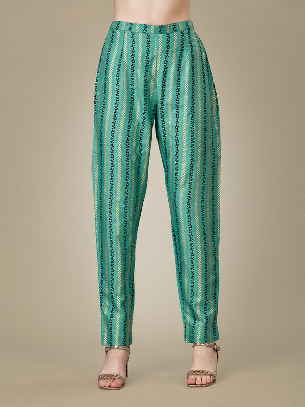 Green Embroidered Women's Kurta Pant Set | Cotton Kurta Sets
