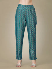 Blue Embroidered Women Kurta Pant Set-Rama1026