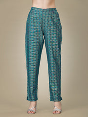 Blue Embroidered Women Kurta Pant Set-Rama1026