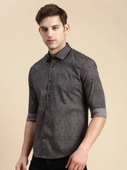 Men Grey Printed Casual Shirt-DROSHPRINT-8202-Grey