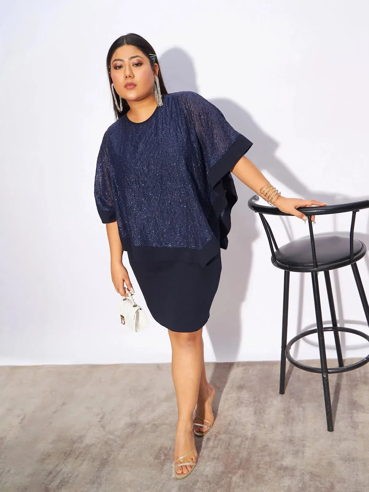 Navy Sequence Bodycon Dress | Women's Wedding Lehenga Online