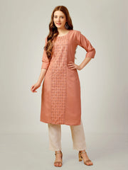 Coral Embroidered Women Kurta Pant Set-Gajri1062
