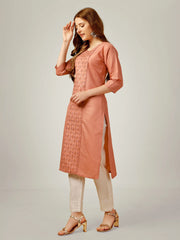 Coral Embroidered Women Kurta Pant Set-Gajri1062