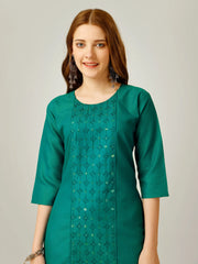 Light Green Embroidered Women Kurta Pant Set-Lightgreen1062
