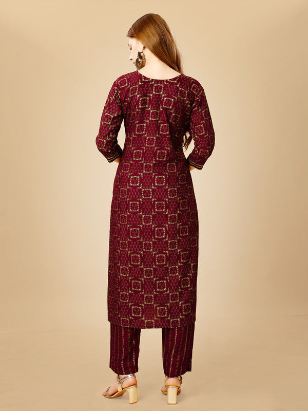 Purple Embroidered Kurta Pant Set - Designer Women's Kurta Sets