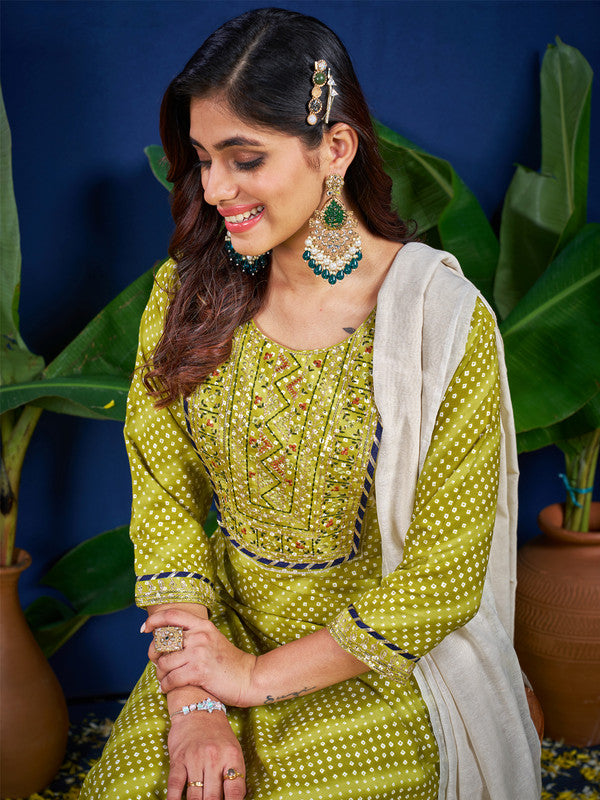 Parrot Green Women's Kurta Set | Designer Indian Kurta Sets