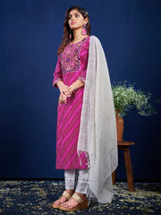 Women Kurta Pant Dupatta Set-1077PURPLE
