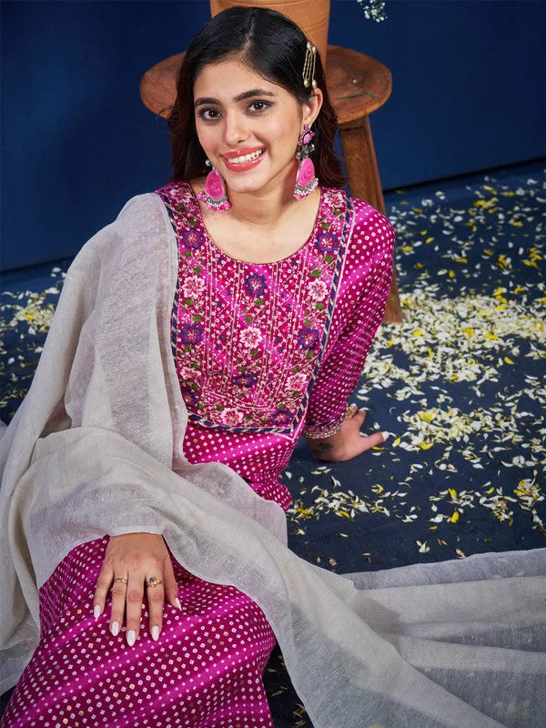 Purple Embroidered Kurta Set: Designer Indian Kurta Sets