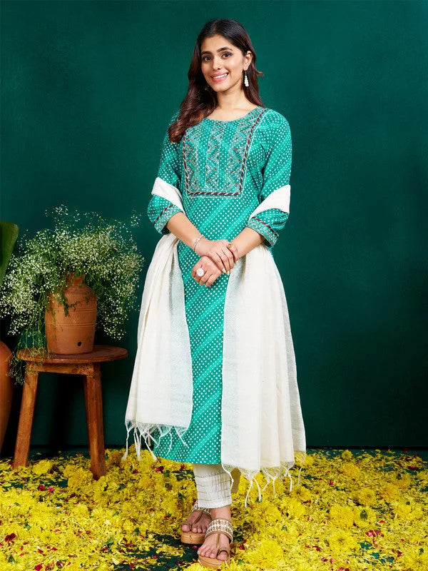 Women Kurta Pant Dupatta Set-1077RAMA