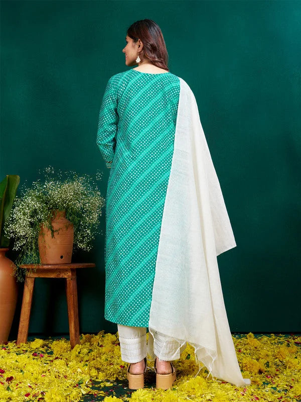 Rama Green Embroidered Women's Kurta Set | Indian Kurta Sets
