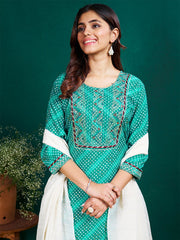 Women Kurta Pant Dupatta Set-1077RAMA