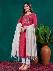 Women Kurta Pant Dupatta Set-1077RANI
