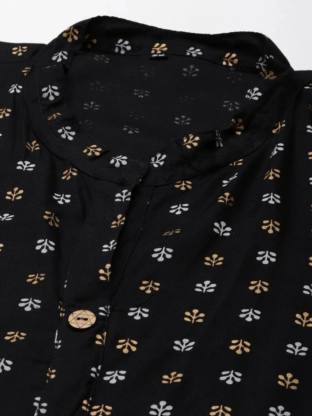 Teal Printed Polyester Kurta - Modern Indian Kurtis Online