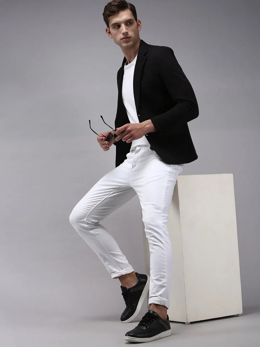 Men's Black Nehru Jacket: Solid Cotton, Indian Ethnic Wear