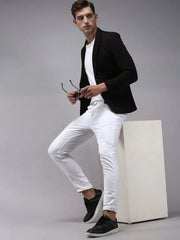 Men Black Solid Blazer-AR-021-Black