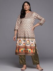 Women Floral Printed Regular Gotta Patti Velvet Kurta with Trousers-AP-AHKUPZ-COMBO-1080