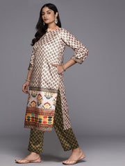 Women Floral Printed Regular Gotta Patti Velvet Kurta with Trousers-AP-AHKUPZ-COMBO-1080
