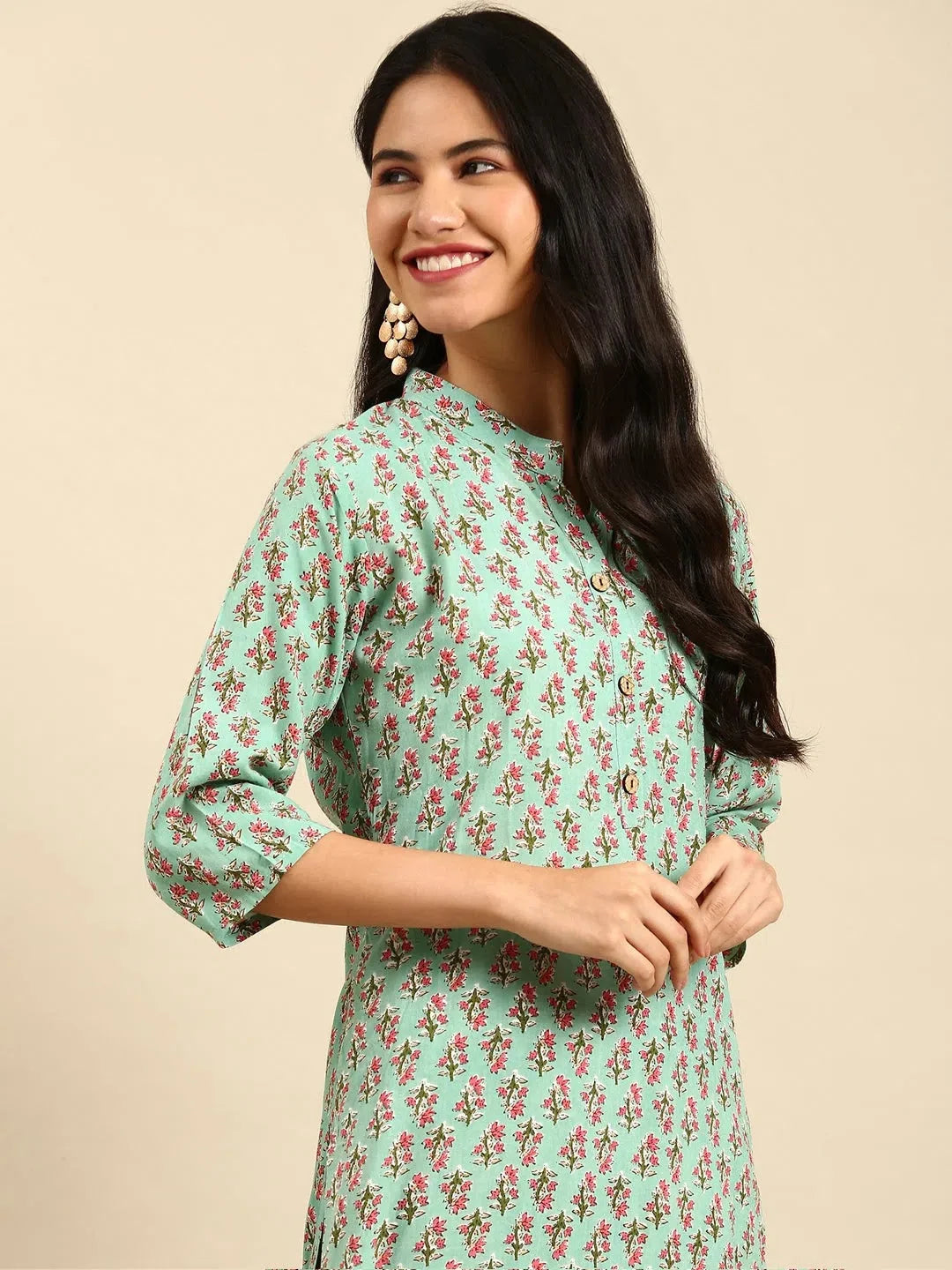 Green Printed Indian Kurta for Ladies | Stylish Women's Kurtas