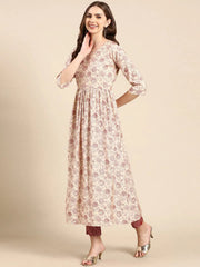 Women's Cream Printed Kurta SetKC-970-Cream