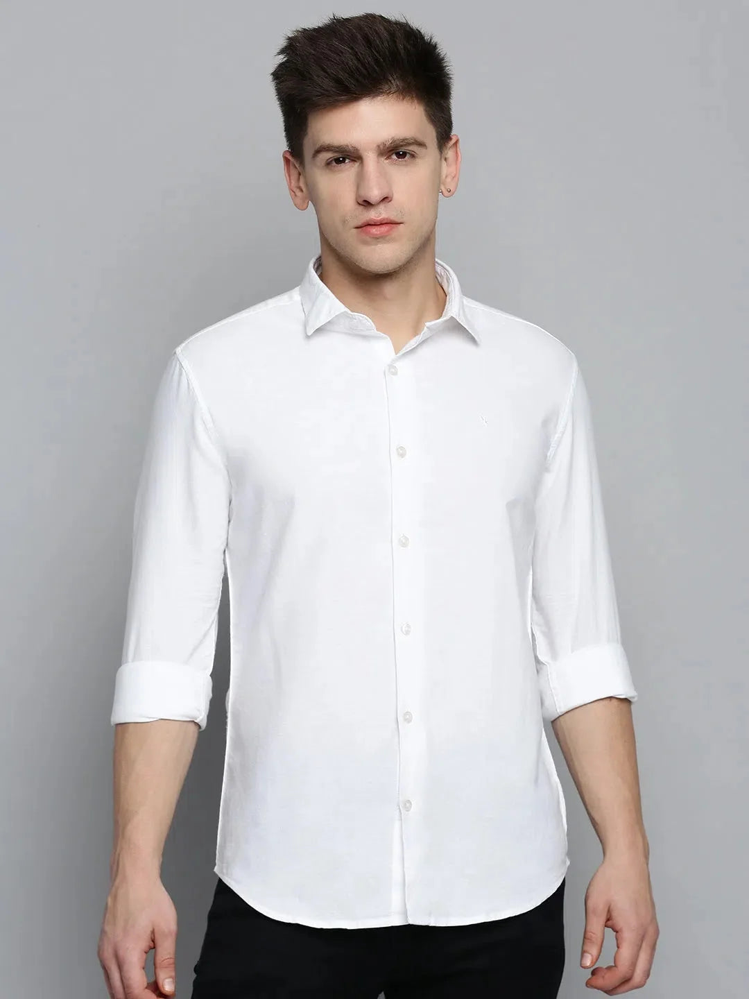 White Cotton Mens Shirt - Classic Solid Formal Shirts Online