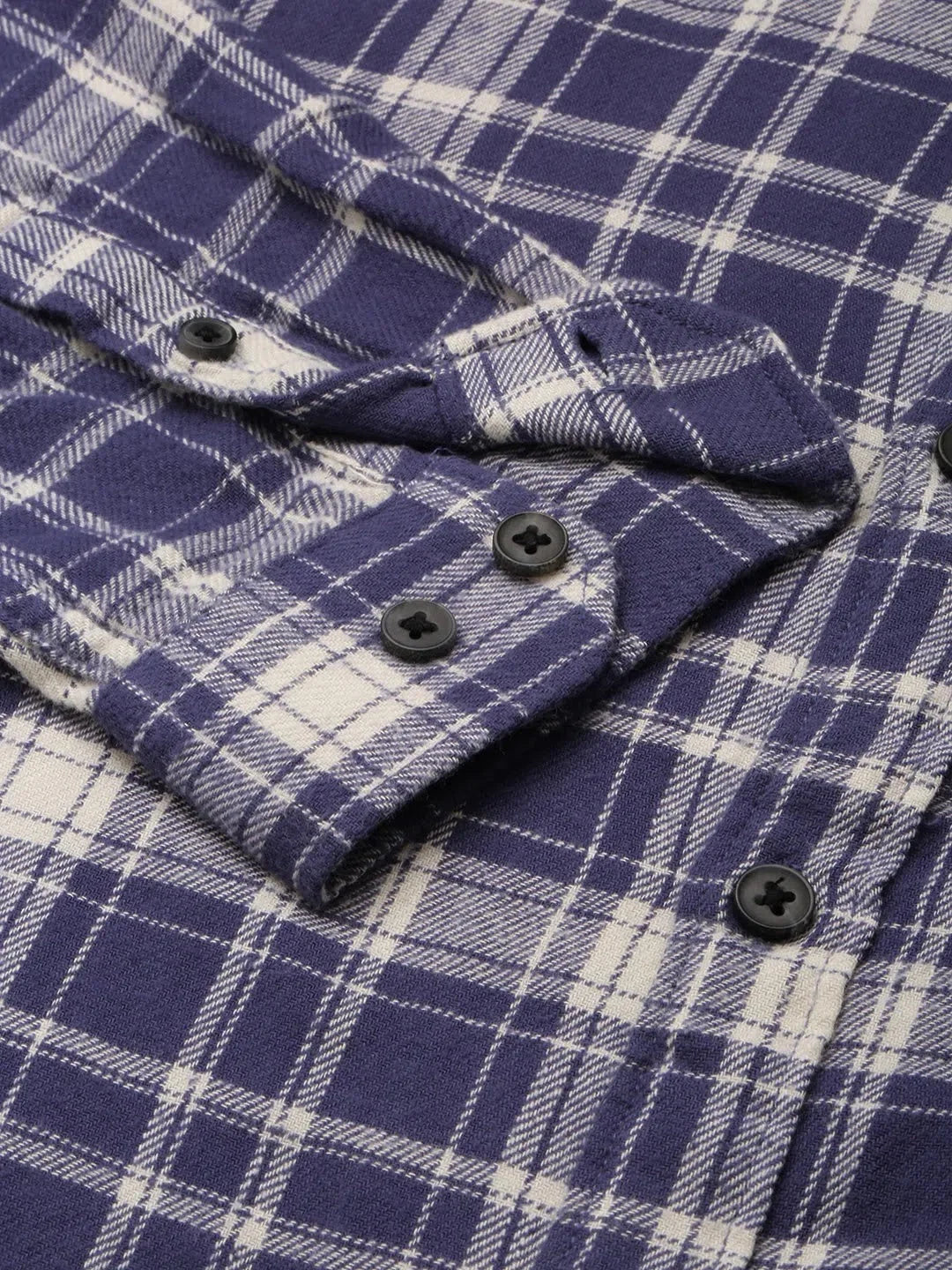 Mens Blue Checked Shirt | DesiQlo Cotton Casual Shirts