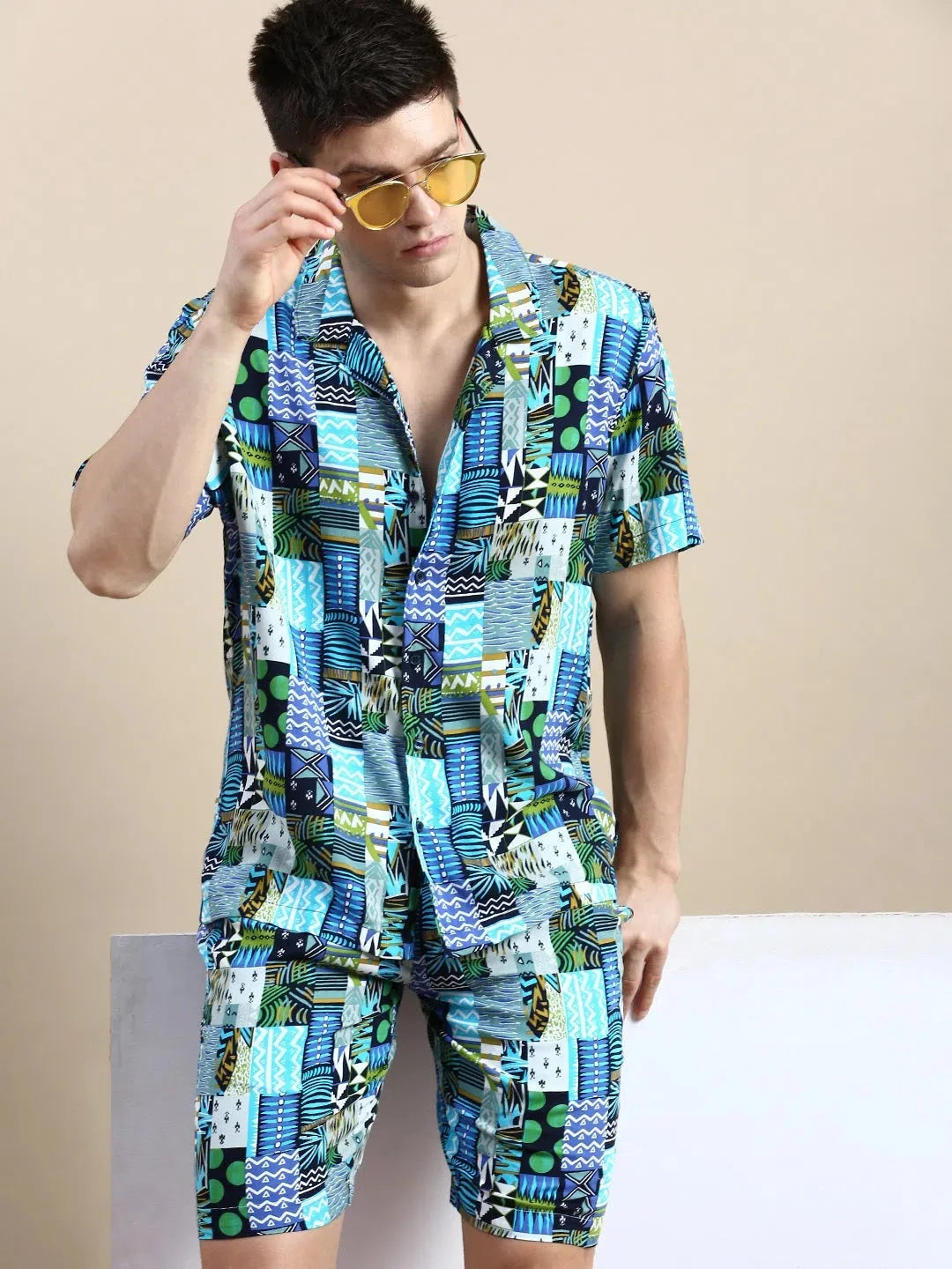 Men's Multi Printed Casual Co ord Set - Beach Ready Style