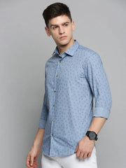 Men Blue Printed Casual Shirt-BENTONPRINT-4038-Blue