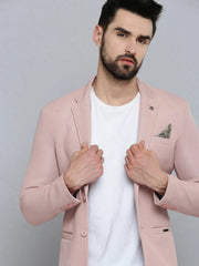 Men Pink Solid Blazer-AR-Z3-Pink