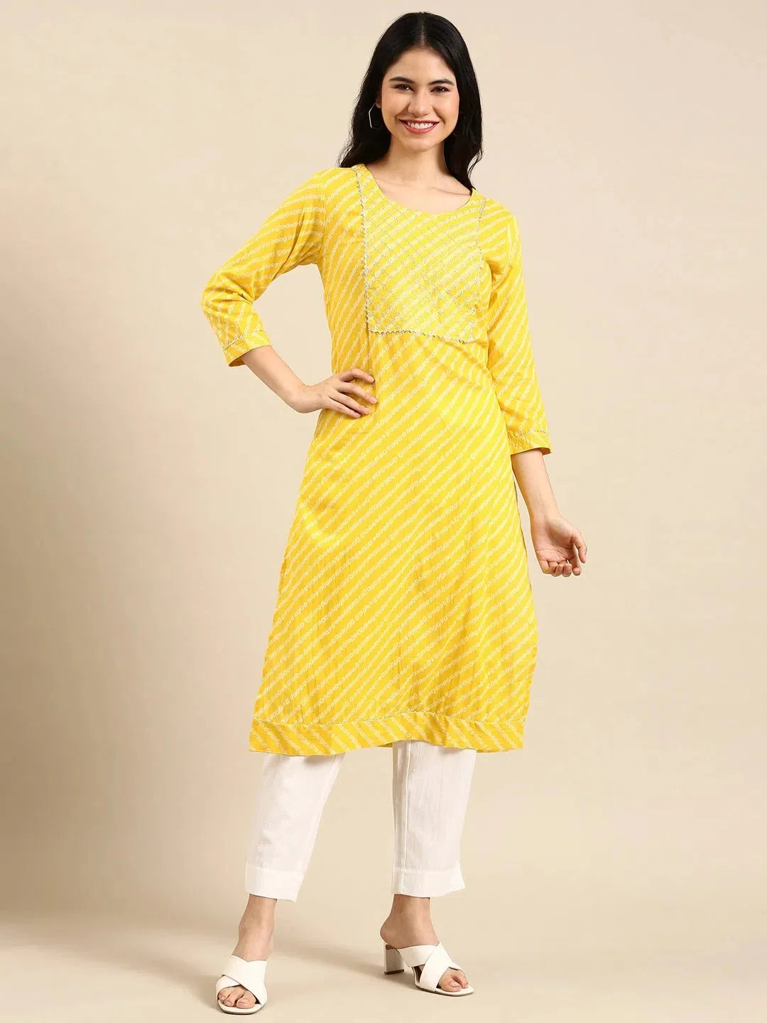 Yellow Solid Kurta Set | Women's Cotton Indian Kurta Sets