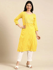 Women's Yellow Solid Kurta SetS-422-Yellow