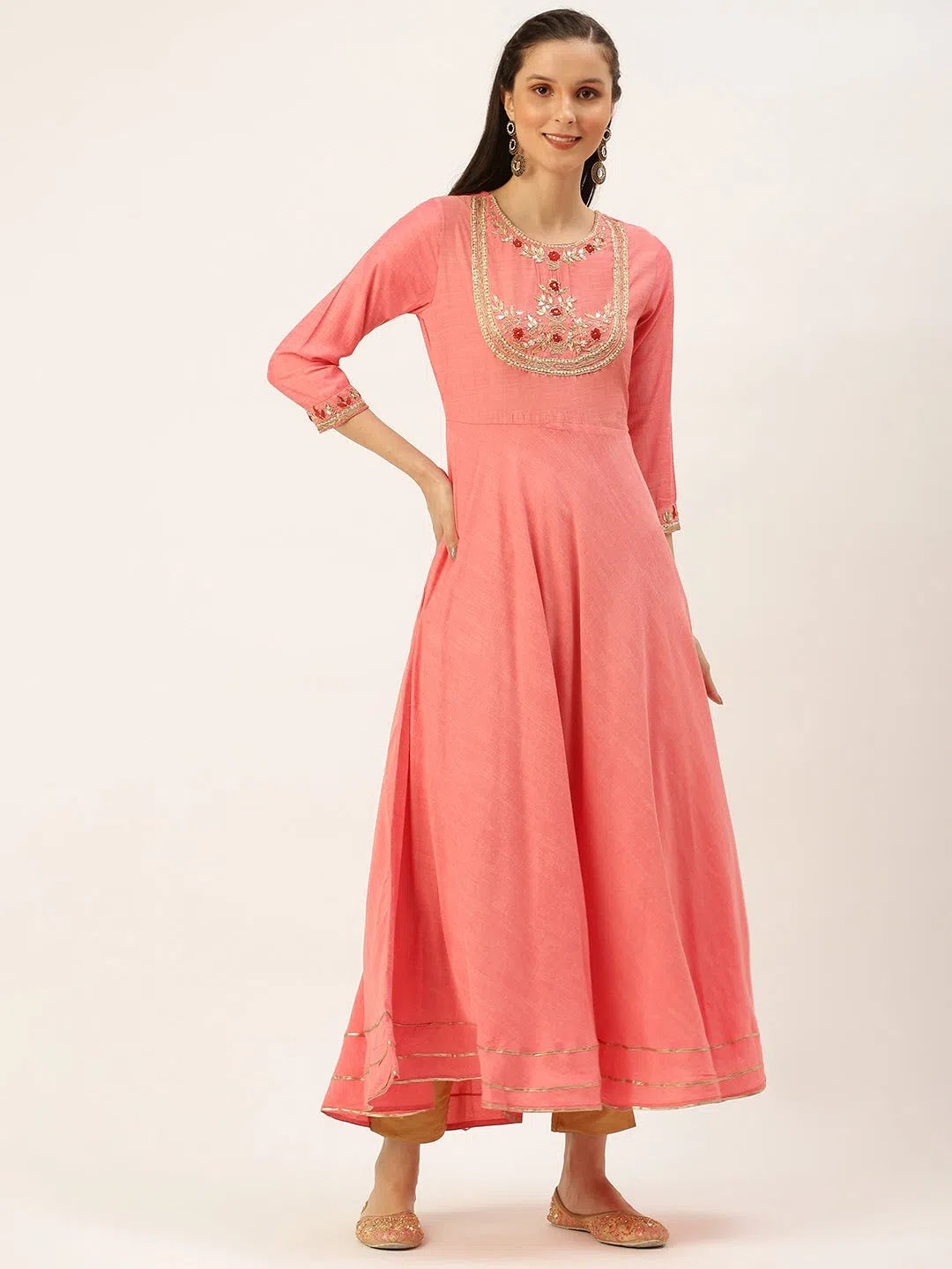 Pink Embellished Indian Kurta for Ladies | DesiQlo Kurtas