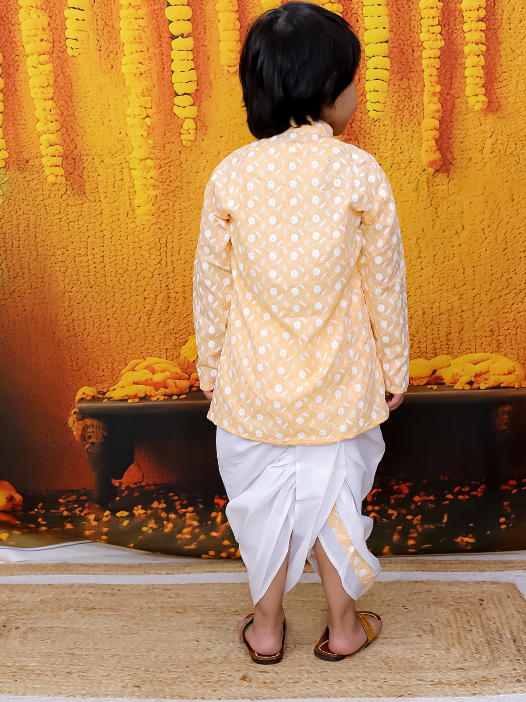 Dhoti Kurta Set for Boys - Orange | BS24DK61ORB | DesiQlo