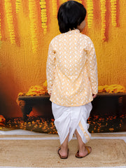 Dhoti Kurta Set for Boys - Orange | BS24DK61ORB