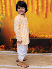 Dhoti Kurta Set for Boys - Orange | BS24DK61ORB