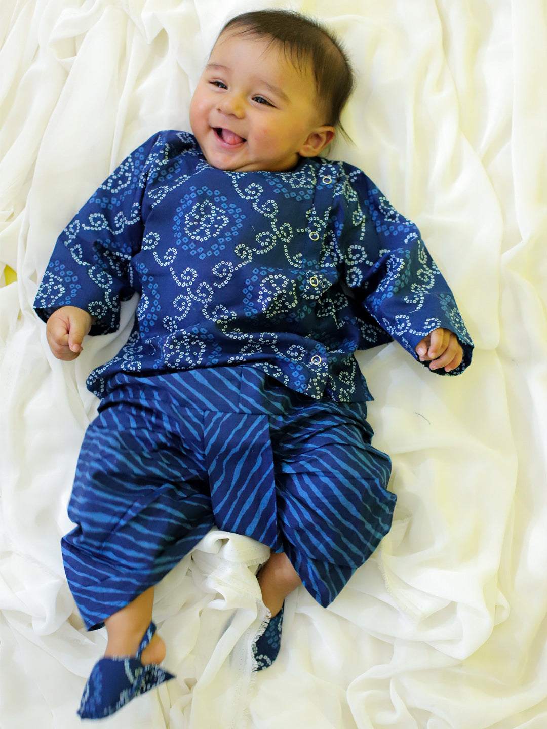 Pure Cotton Dhoti Kurta Set for Boys - Blue | BS24IN66BLA | DesiQlo